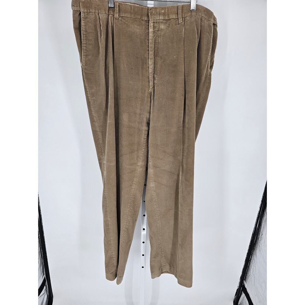 Vintage Norm Thompson Auto-Sizer Straight Leg Cordurpy Pants Sz 42R Beige